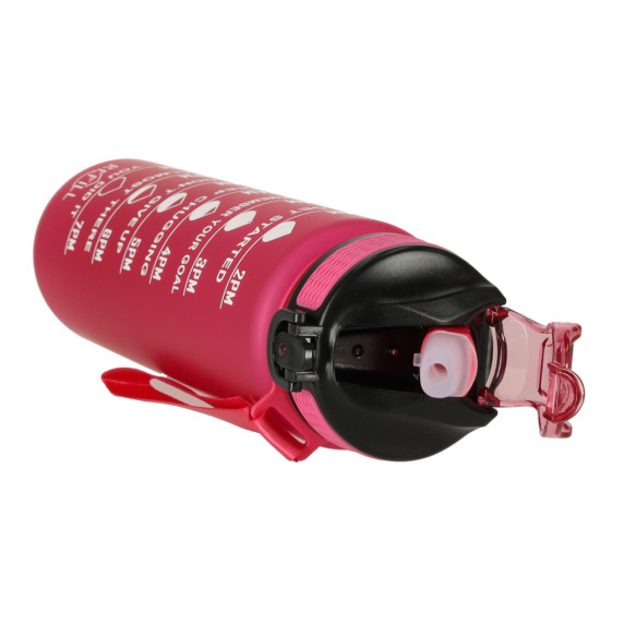 Vizes palack, kulacs 1 l Inlea4Home TIME-MARKED Bottle - Rózsaszín