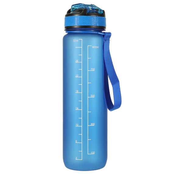 Vizes palack, kulacs 1 l Inlea4Home TIME-MARKED BOTTLE - Kék