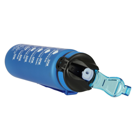 Vizes palack, kulacs 1 l Inlea4Home TIME-MARKED BOTTLE - Kék