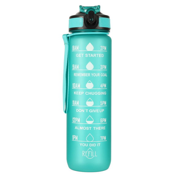 Vizes palack, kulacs 1 l Inlea4Home TIME-MARKED Bottle - Zöld