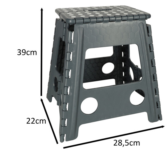 Scaun pliabil antiderapant 39cm - gri închis