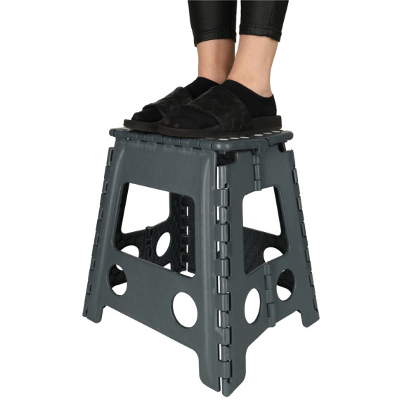 Scaun pliabil antiderapant 39cm - gri închis