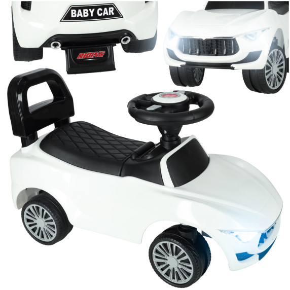 Mașină pentru copii cu efecte sonore și luminoase - Inlea4Fun BABY CAR - alb