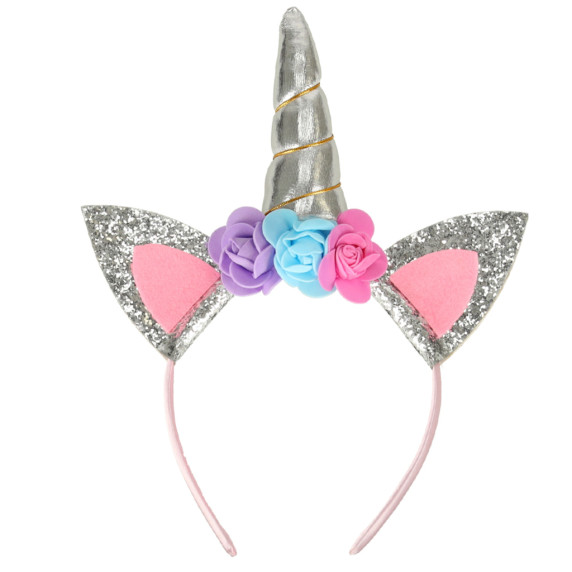 Costum pentru copii - fustă cu aripi și bentiță unicorn - Inlea4Fun - argintiu