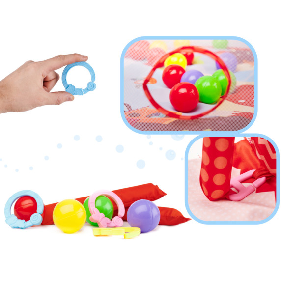 Hracia deka s farebnými loptičkami 3v1 Inlea4Fun Activity Gym & Ball Pit - líška