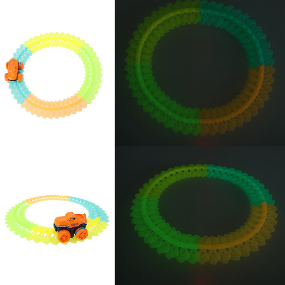 Pista de curse luminoasă cu 150 de elemente și mașini - Inlea4Fun