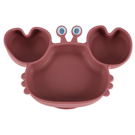 Szilikon baba étkező szett 9 darabos Inlea4Home - Sötétrózsaszín