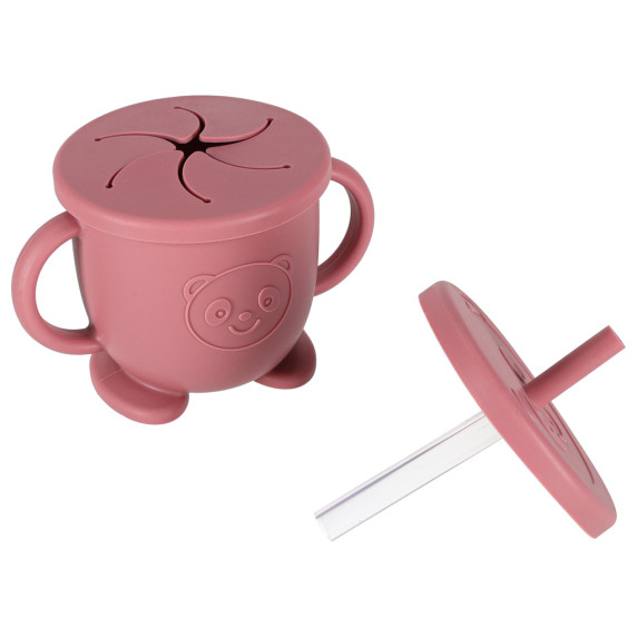 Szilikon baba étkező szett 9 darabos Inlea4Home - Sötétrózsaszín