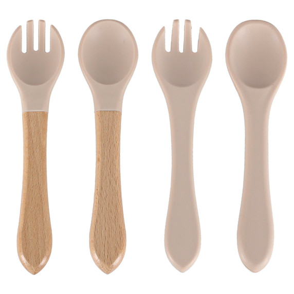 Szilikon baba étkező szett 9 darabos Inlea4Home - Bézs