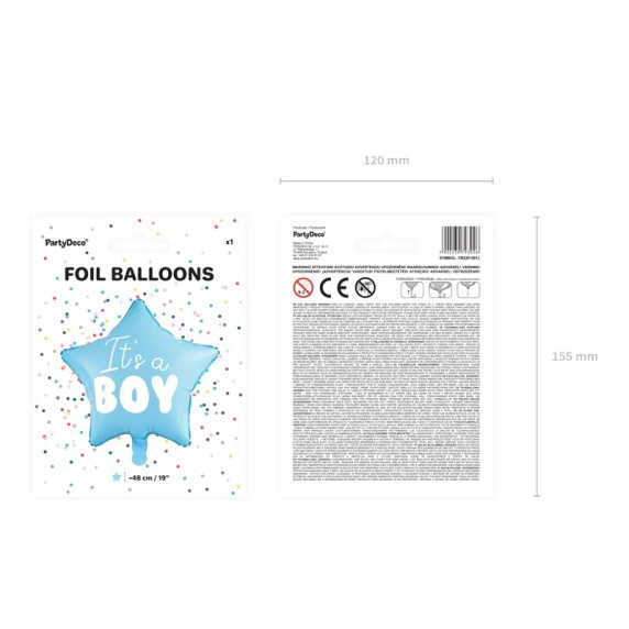 Balon din folie "It's a boy"  48cm -  Inlea4Fun - albastru