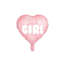 Balon din folie "Its a girl" 48cm - Inlea4Fun - roz - 