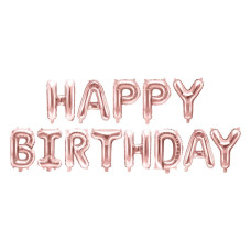 Balon din folie - Happy Birthday - 340x35 cm -roz deschis - 