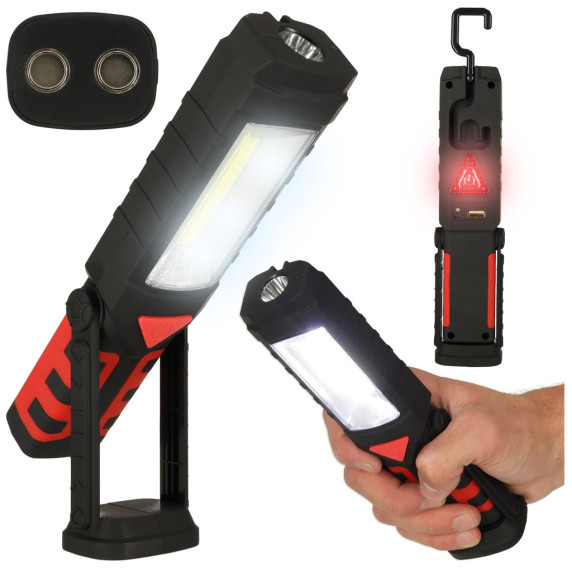 Lampă/lanternă de atelier 3 în1 - USB COB cu baterie reîncărcabilă 1200 mAh 200 lm