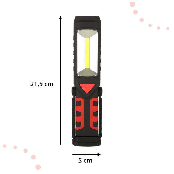 Lampă/lanternă de atelier 3 în1 - USB COB cu baterie reîncărcabilă 1200 mAh 200 lm