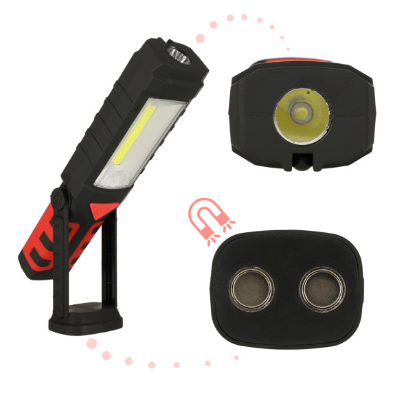 Lampă/lanternă de atelier 3 în1 - USB COB cu baterie reîncărcabilă 1200 mAh 200 lm