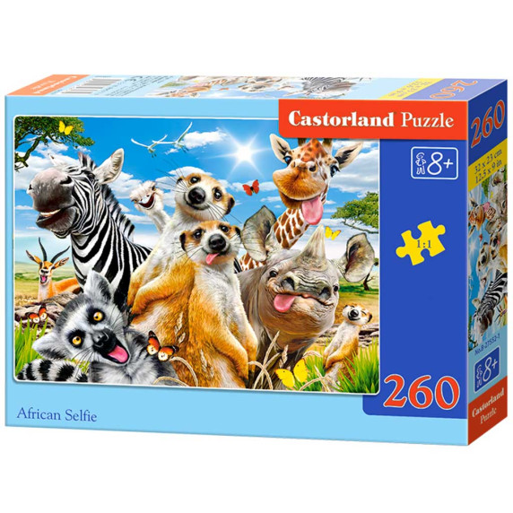 Detské puzzle Africké zvieratá 260 dielikov CASTORLAND African Selfie