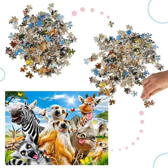 Detské puzzle Africké zvieratá 260 dielikov CASTORLAND African Selfie