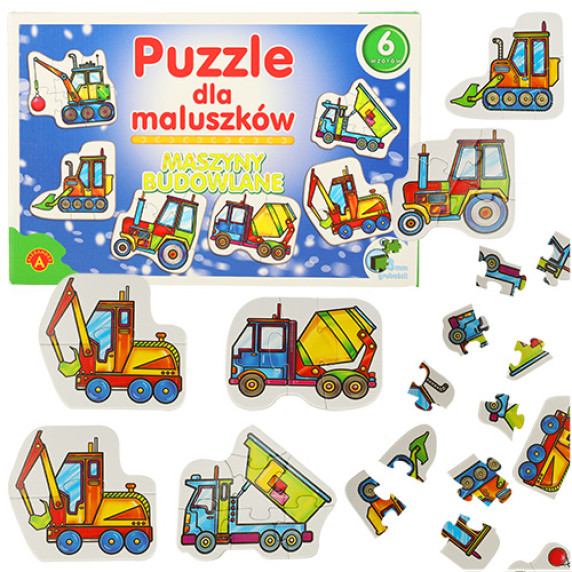 Puzzle pentru copii mici - mașini de construcții 