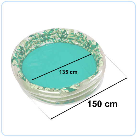 Gyermek felfújható medence 150 cm - zöld levelek