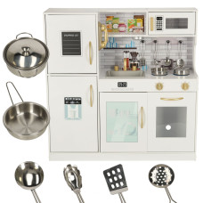 Bucătărie din lemn pentru copii – Inlea4Fun WOODEN KITCHEN  –  albă - 