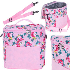 Termotáska 11 l THERMAL BAG - Rózsaszín virágokkal - 