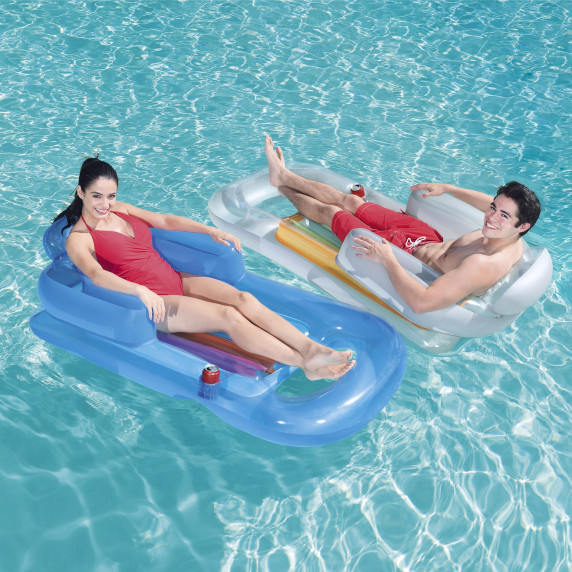 Saltea gonflabilă cu spătar - BESTWAY 43028 One lounge -gri