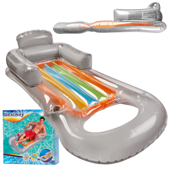 Saltea gonflabilă cu spătar - BESTWAY 43028 One lounge -gri