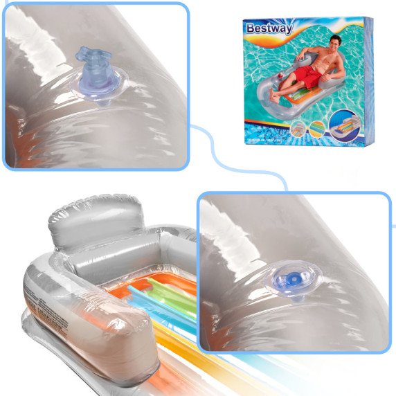 Saltea gonflabilă cu spătar - BESTWAY 43028 One lounge -gri