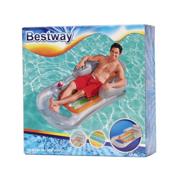 Saltea gonflabilă cu spătar - BESTWAY 43028 One lounge -gri