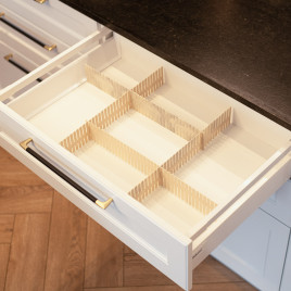 Organizator cu separatoare pentru sertare - 4 buc Inlea4Fun - Bej - 