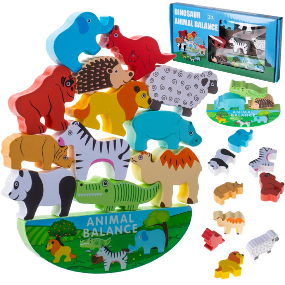 Egyensúlyozós fajáték Inlea4Fun ANIMAL BALANCE - szafari állatok