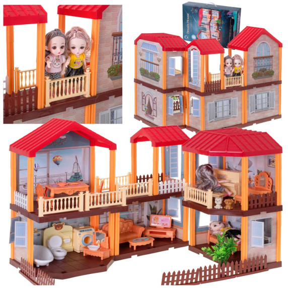 Casă de păpuși cu accesorii 158 elemente - DREAM HOUSE