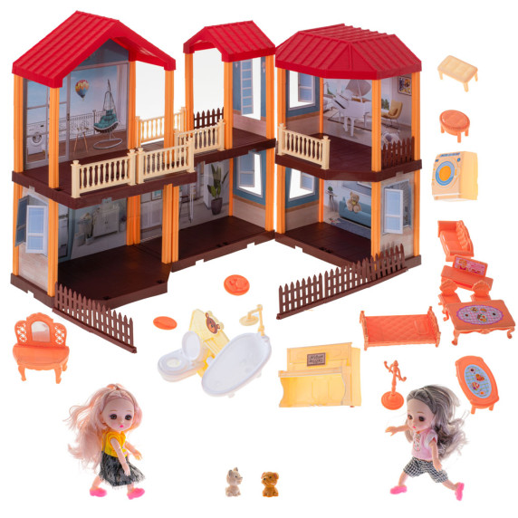 Casă de păpuși cu accesorii 158 elemente - DREAM HOUSE