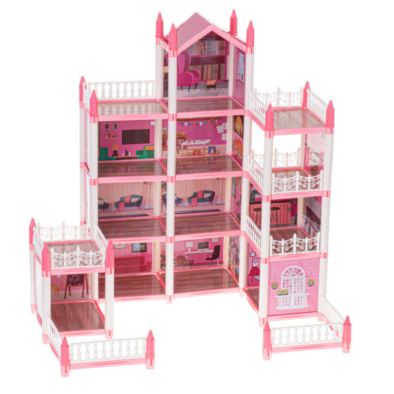 Domček pre bábiky s doplnkami Inlea4Fun BEAUTIFUL HOME - ružový