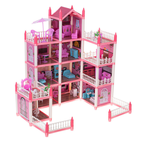 Domček pre bábiky s doplnkami Inlea4Fun BEAUTIFUL HOME - ružový