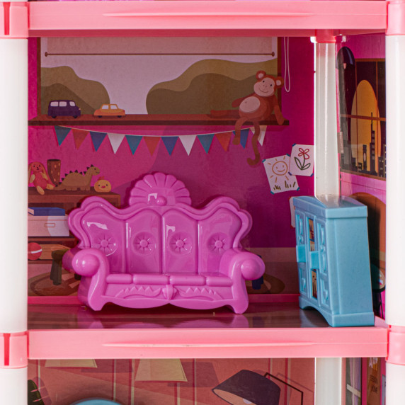 Domček pre bábiky s doplnkami Inlea4Fun BEAUTIFUL HOME - ružový
