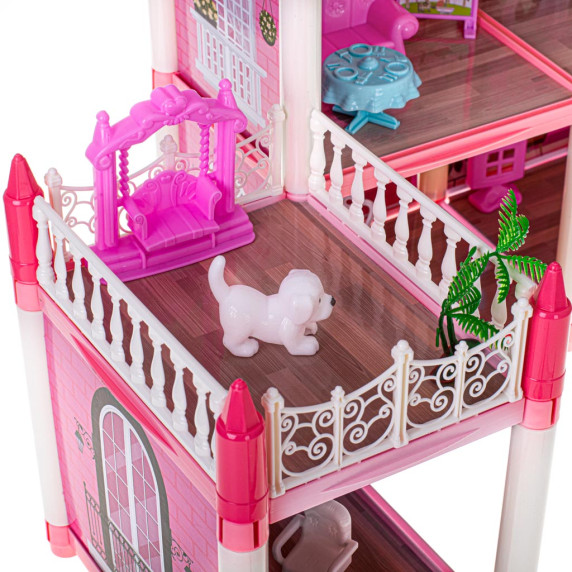 Domček pre bábiky s doplnkami Inlea4Fun BEAUTIFUL HOME - ružový