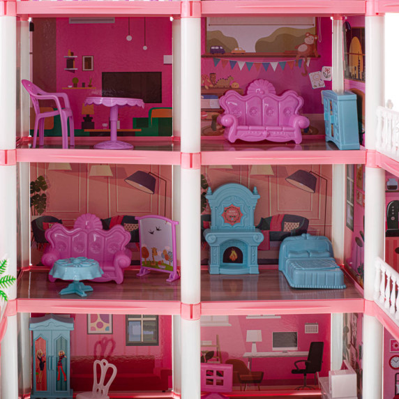 Domček pre bábiky s doplnkami Inlea4Fun BEAUTIFUL HOME - ružový