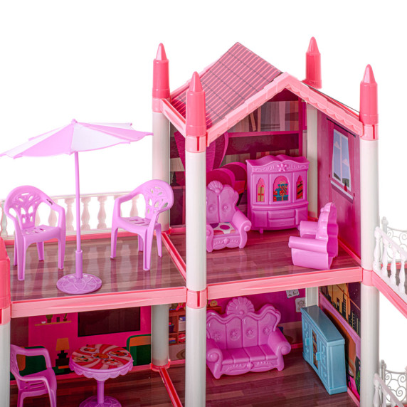 Domček pre bábiky s doplnkami Inlea4Fun BEAUTIFUL HOME - ružový