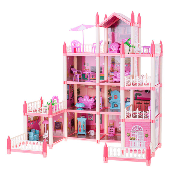 Domček pre bábiky s doplnkami Inlea4Fun BEAUTIFUL HOME - ružový