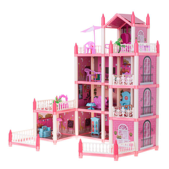 Domček pre bábiky s doplnkami Inlea4Fun BEAUTIFUL HOME - ružový