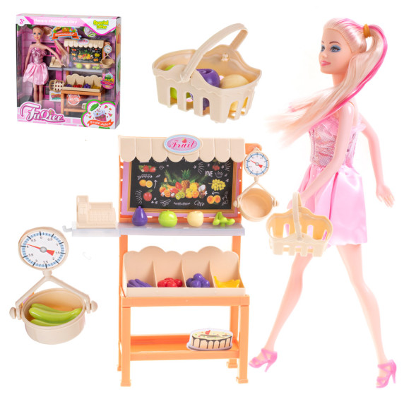 Bábika s predajným stánkom a doplnkami Inlea4Fun HAPPY SHOPPING DAY