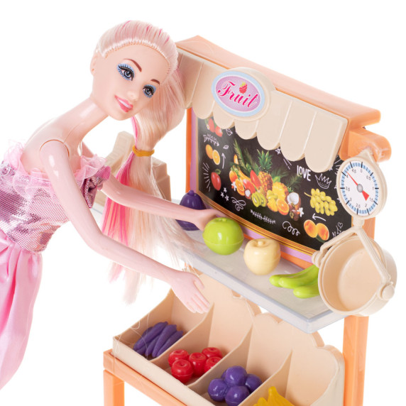 Bábika s predajným stánkom a doplnkami Inlea4Fun HAPPY SHOPPING DAY