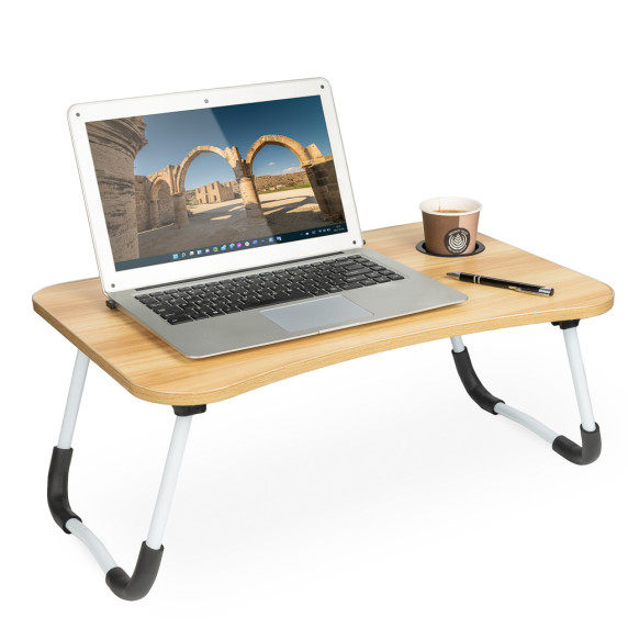 Laptop tartó kisasztal ágyba fa 60x39,5 cm Inlea4Home
