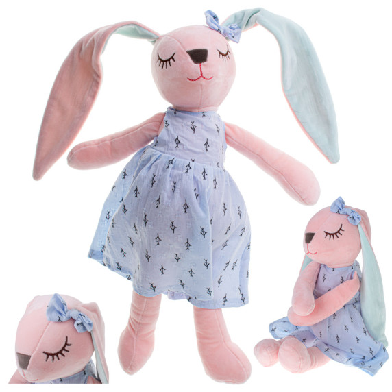 Iepuraș de pluș - 52 cm - albastru/roz
