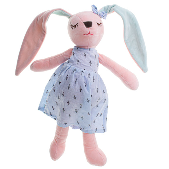 Iepuraș de pluș - 52 cm - albastru/roz