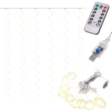 Svetelný záves s diaľkovým ovládaním 3 x 3 m 300 LED - teplý biely - 