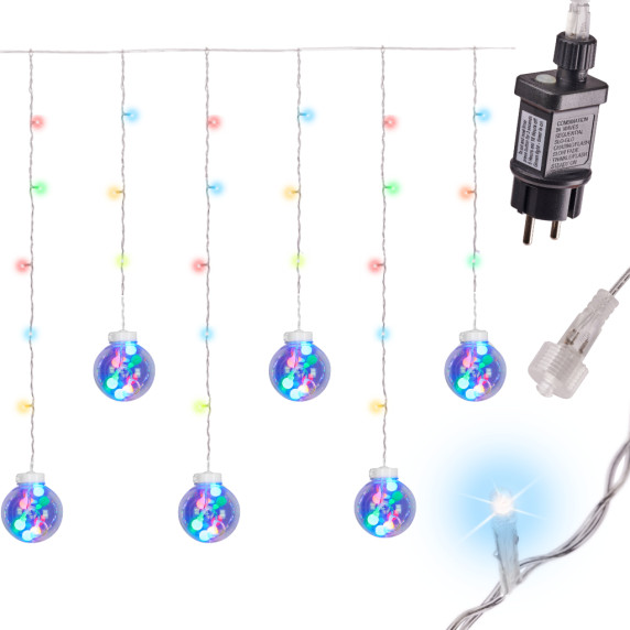 Karácsonyi fényfüzér LED gömbök dekorációval Inlea4Fun 3m 108LED - több színben