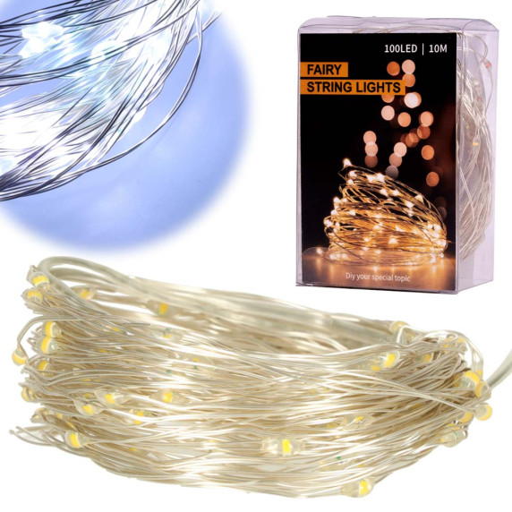 Ghirlandă decorative cu 100 LED -  Inlea4fun - alb rece