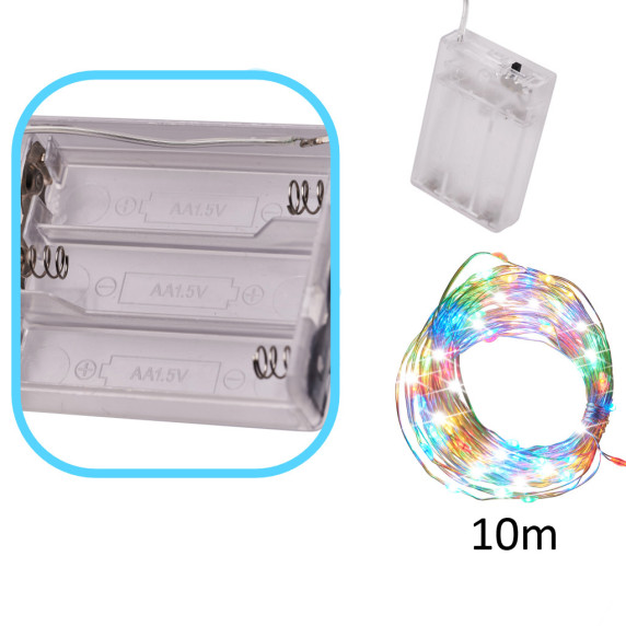Vianočná reťaz 10 m 100 LED - viacfarebná